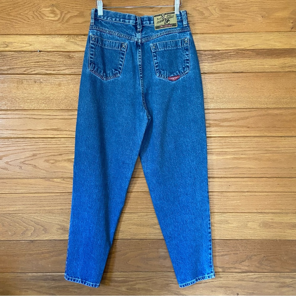 Vintage 90s No Excuses pleated front logo patch mom jeans